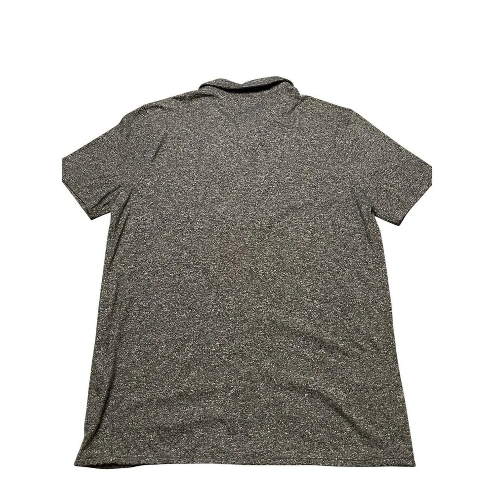 Banana Republic Men's Cotton Knit Button-Up Shirt M Gray Solid Point Collar
